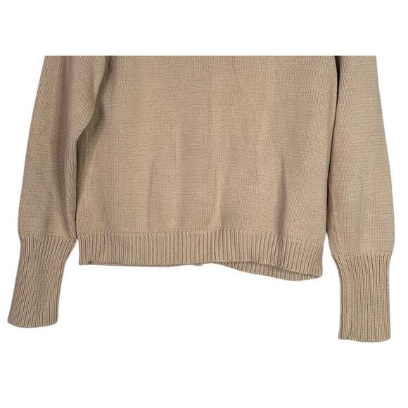 J.Crew Studded Detailing Long Sleeve Cardigan Casual Sweater Pockets L Tan Beige - Picture 7 of 15